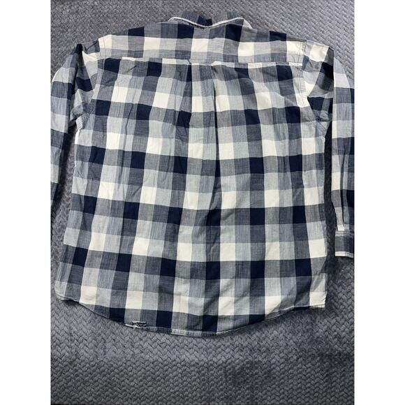 Orvis Shirt XL Mens Blue White Checkered Plaid Button Long Sleeve Cotton - Picture 9 of 13